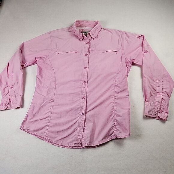 Bimini Bay Outfitters Outdoor Longsleeve Women Button Shirt Large Pink Fishing - Picture 1 of 13